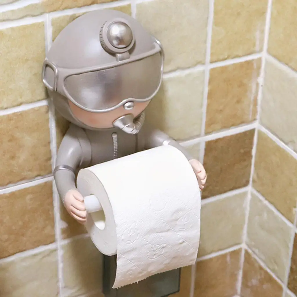 Novelty Diver Bathroom Toilet Paper Holder Tissue Towel Stand Rack Ornament