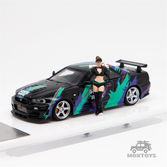 TimeMicro1:64 Nissan Gtr34 Open cover HKS White / Black / Purple limited999  Diecast Model Car - AliExpress