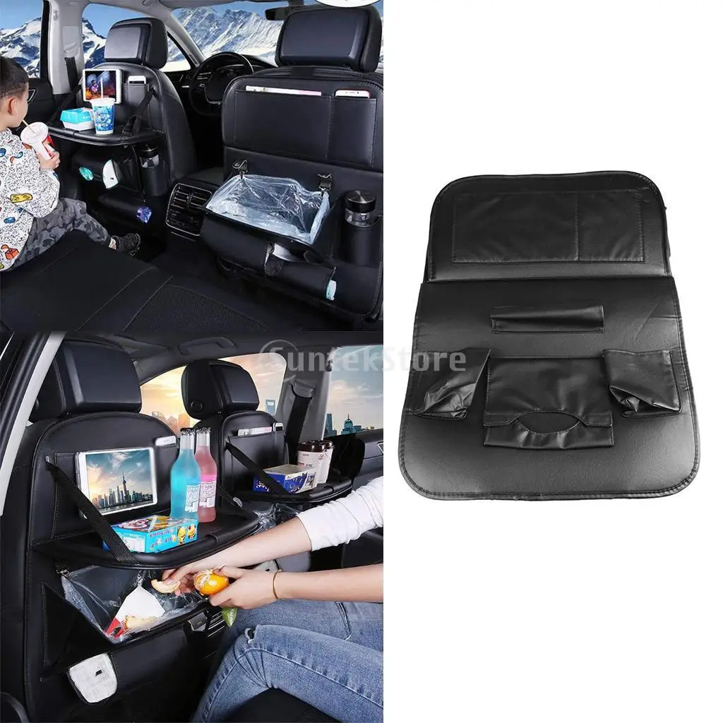 Car Back Seat Organizer with Foldable Tray  Travel Accessories
