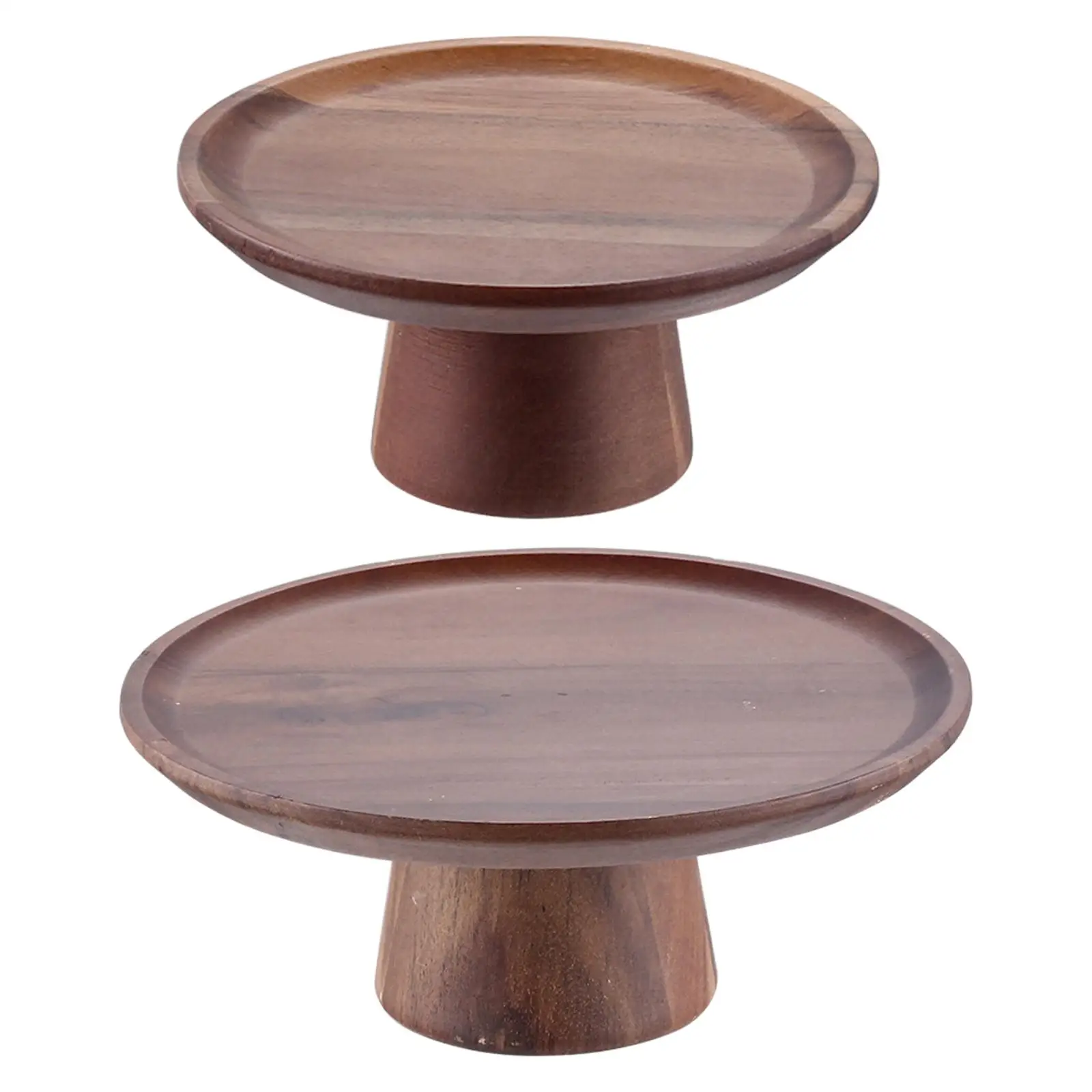 Wooden Cake Stand Serving Tray Dessert Display Plate High Wood Pedestal for Table