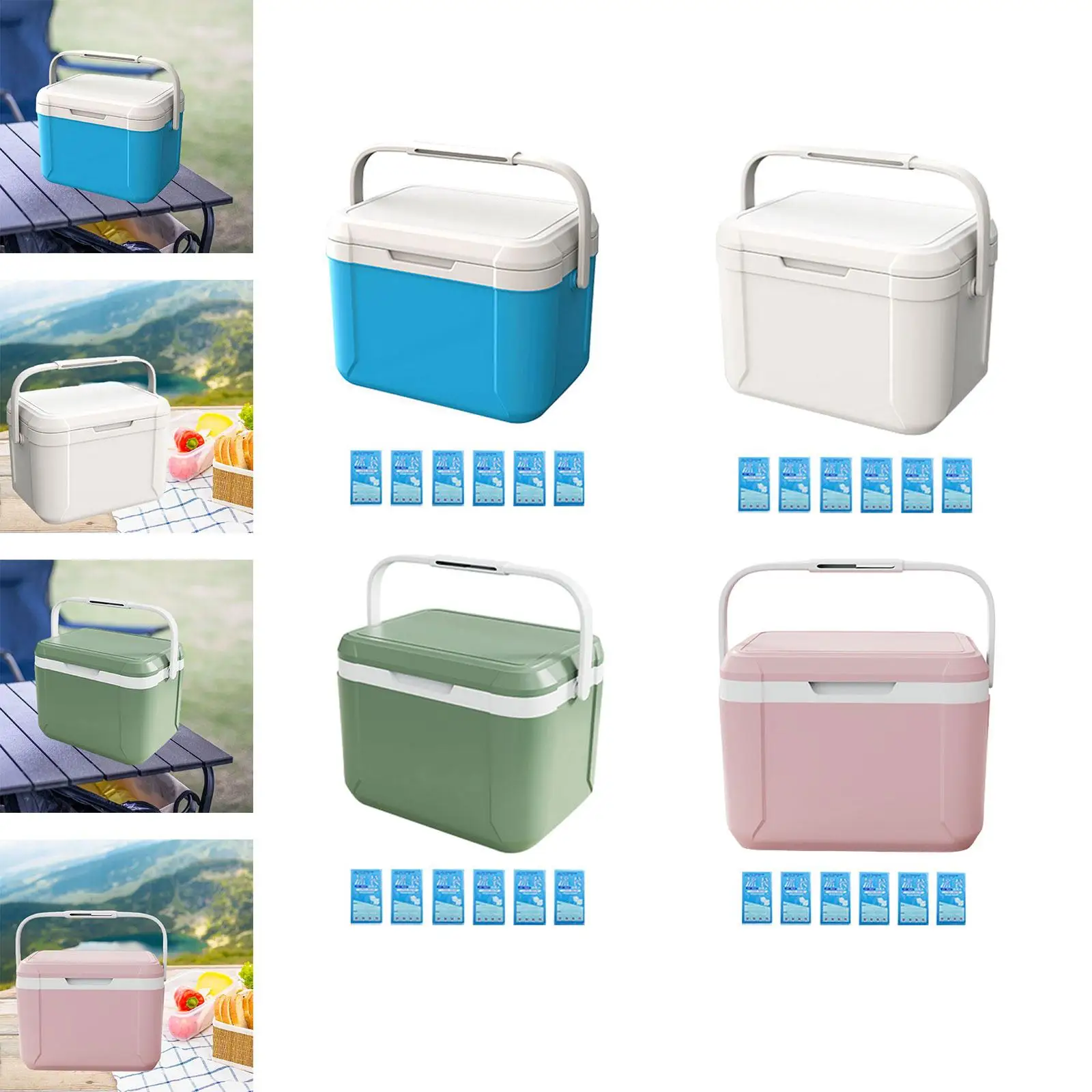 Insulated Cooler Box 5L Hard Cooler for Shipping Food Barbecue Party