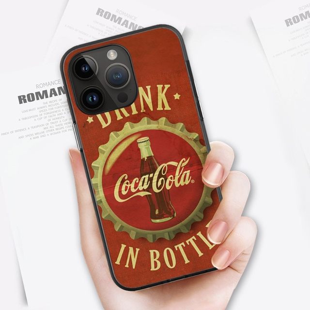 C-Coca Cola-A Phone Case For iPhone 15 14 13 12 11 X XR XS XSMAX 8 7 Plus  Mini Pro Max Soft Black Phone Cover - AliExpress