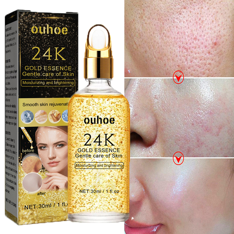 Best of Pore Shrink Face Serum 24K Gold Wrinkle Removal Moisturizing Nourishing Essence Firming Brighten Anti Aging Korean Cosmetics Reviews & Tips