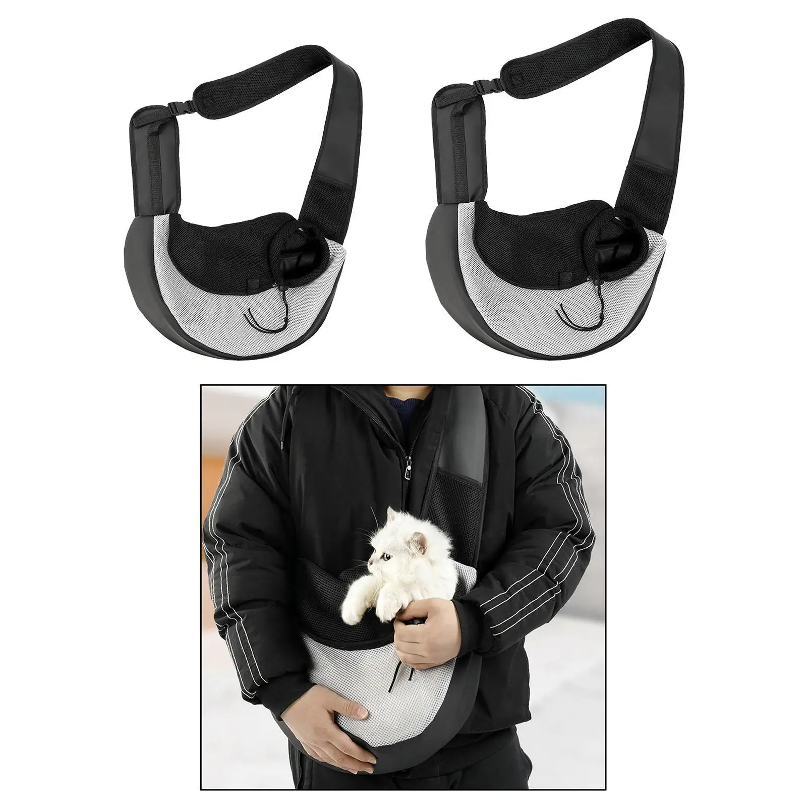 Pet  s,   Hands , Zipper Anti-Pinch Hair Design, Padded Strap  Carrier Bag