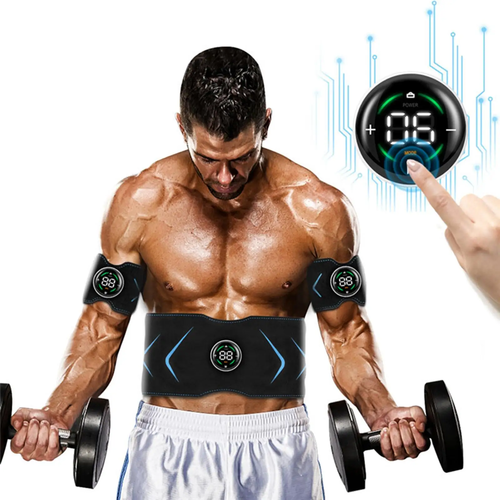 Portable Abs Belt Training LCD Screen Display for Fitness Gym