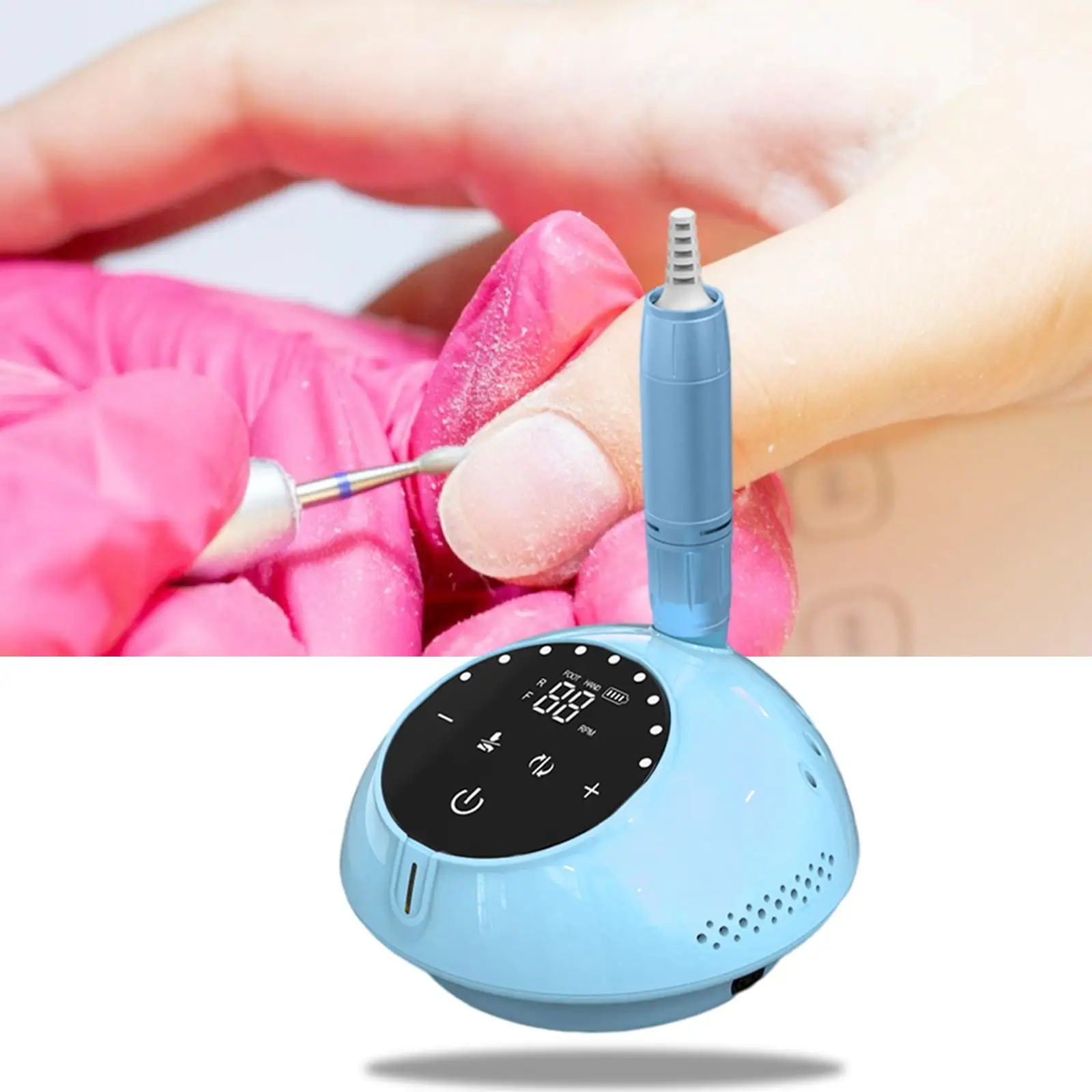 Electric 30000RPM Low Heat Electric Nail File for Manicure Pedicure Removing