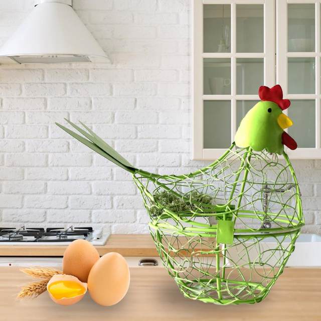 Cesto Portauova A Forma Di Gallina - Ceramica E Ferro, Capacità 15 Uova, Decorativo E Pratico - Foto 11