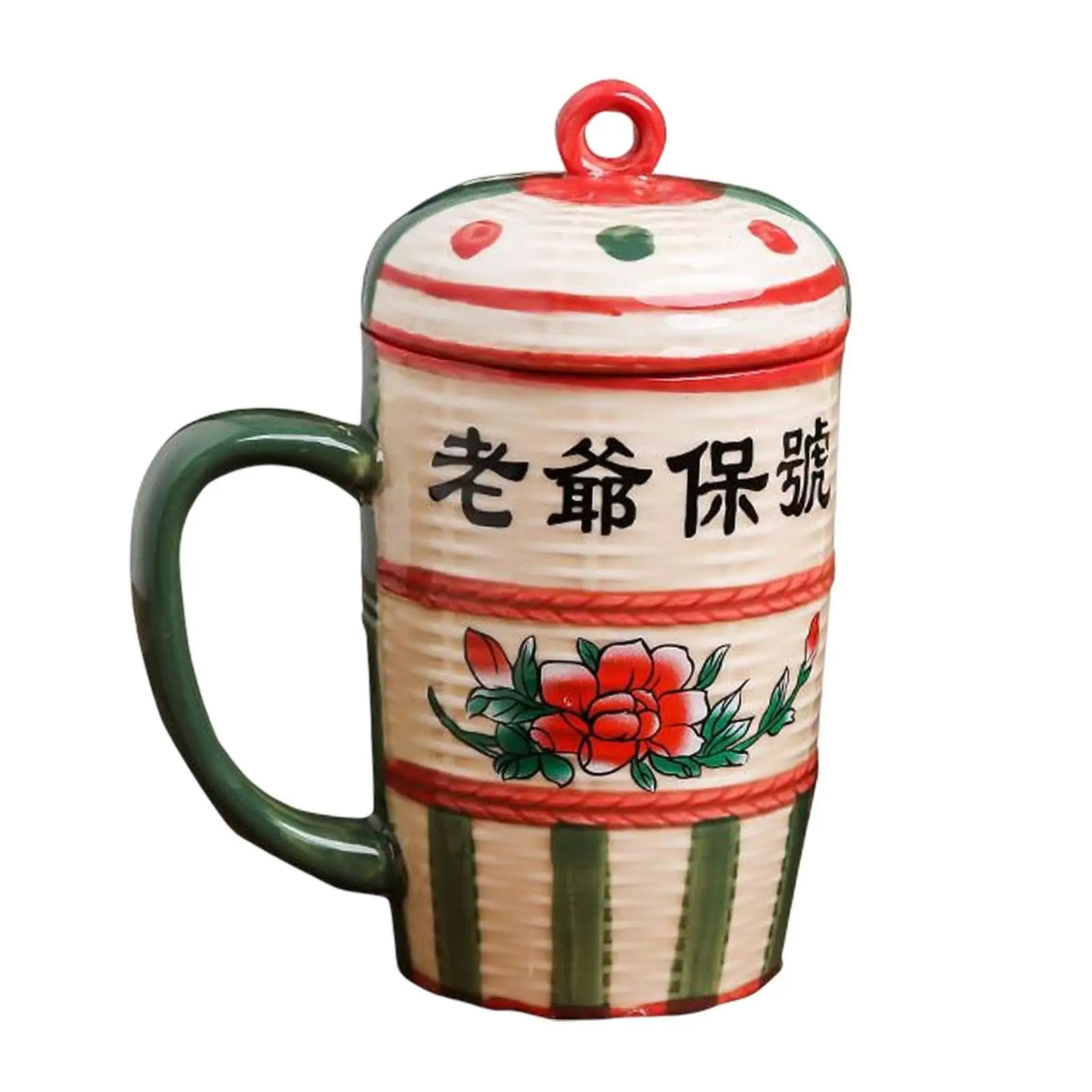 Coffee Mug Chinese Style Personality Dustproof Large Capacity Ceramic for Anniversaries Birthday wedding Home Holiday