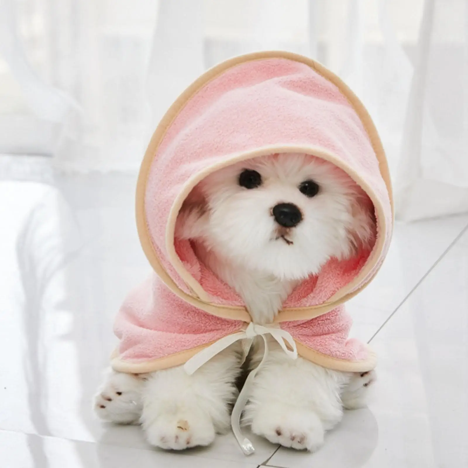 Soft Dog Bathrobe Pet Drying Towel Bath Robe Microfibre Super Absorbent Clothes Hoodies for Grooming