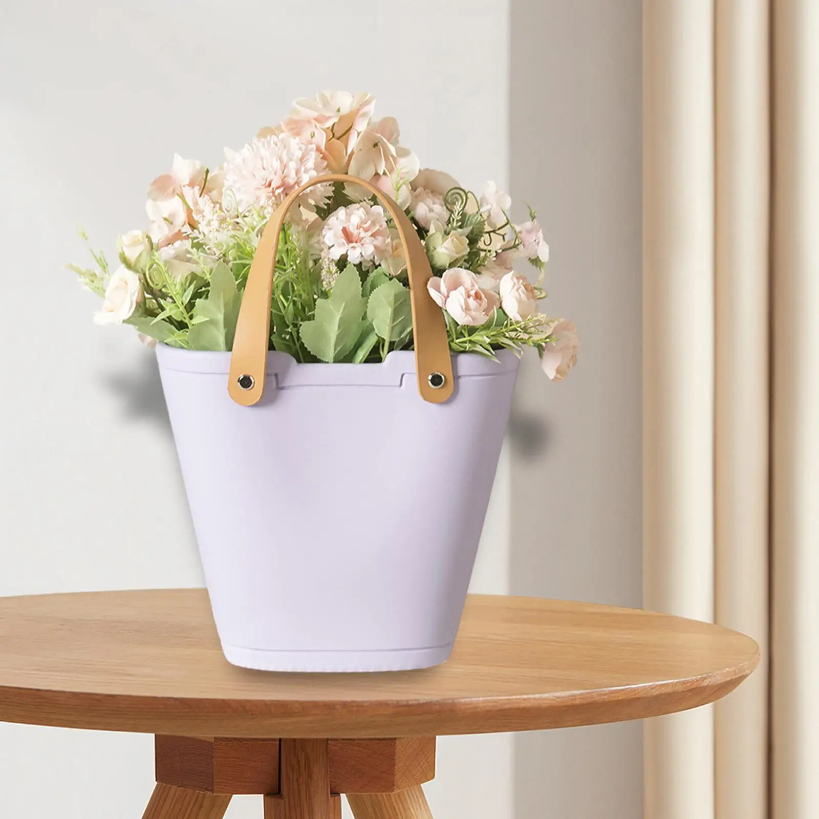 Ceramic Flower Vase Tall with Handles Gifts Handbag Vase Purse Vase for Bedroom Bookshelf Office Living Room Dinning Table