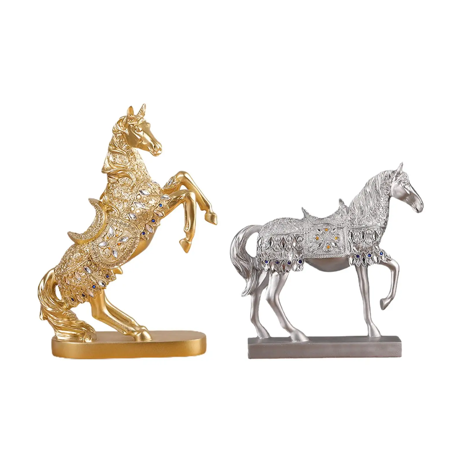 Resin Horse Statue Figurine Collection Countertop Delicate for Study Office