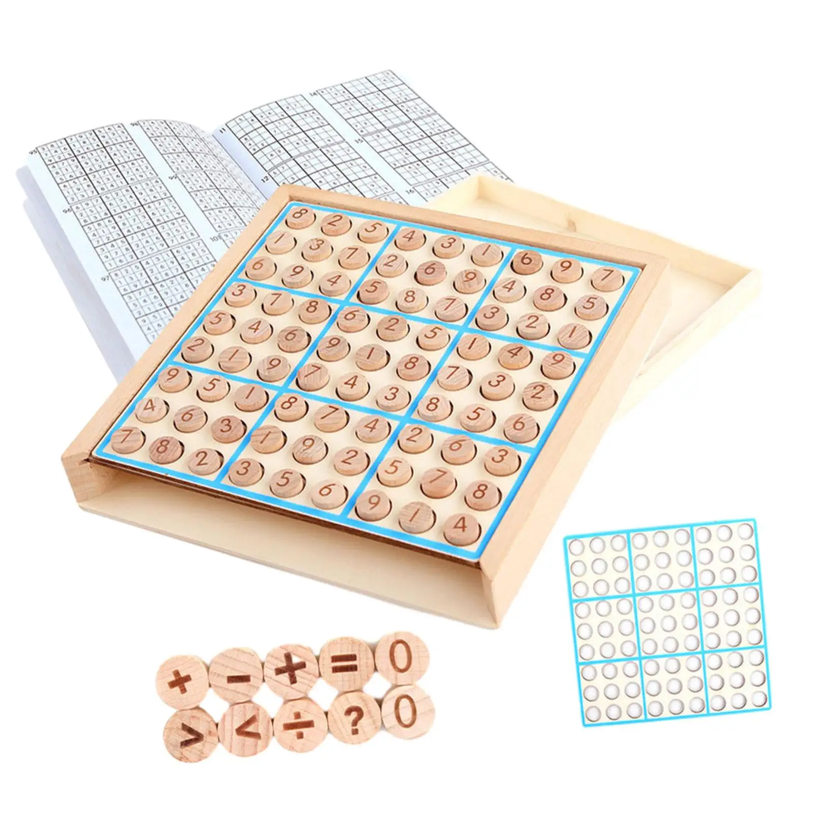 Wooden Sudoku Board Portable Sudoku Chess Toy Number Thinking Game Train Logical