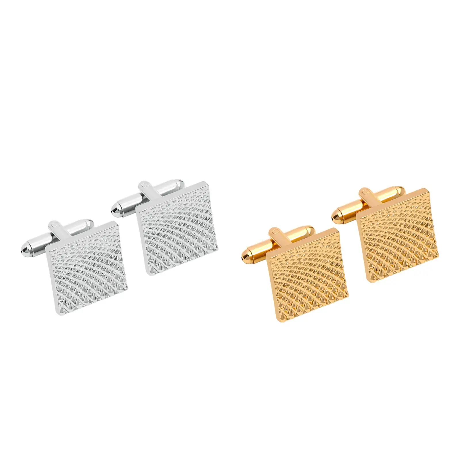 2x Square Cufflinks Sturdy Stylish Polished Business Style Delicate Cuff Links for Shirt Wedding Suits Professional Meeting