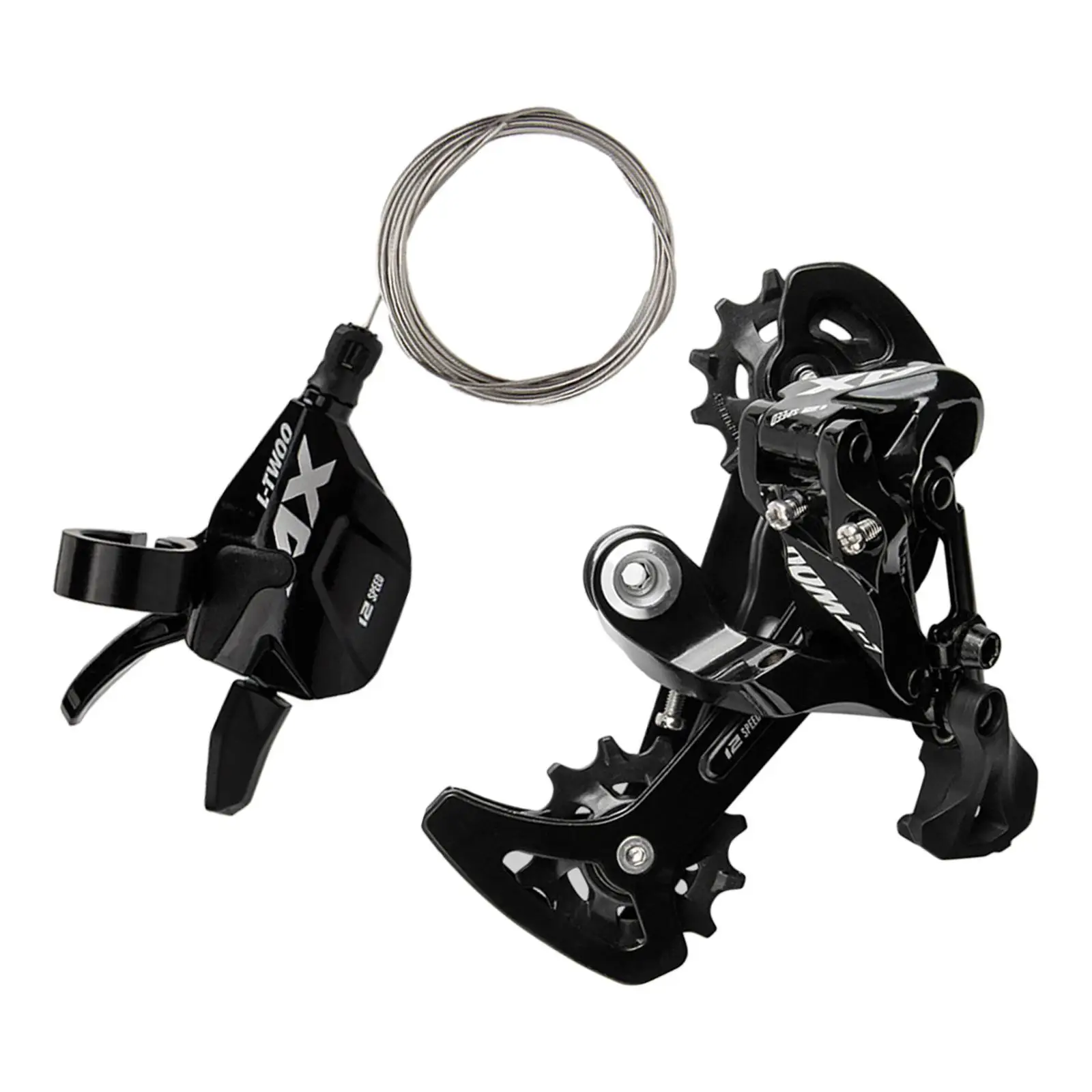 Mountain Bike Bicycle Rear Derailleur Long Cage 12 Speed Direct Mount Aluminum Alloy + Right Shifter Lever Transmission Kit