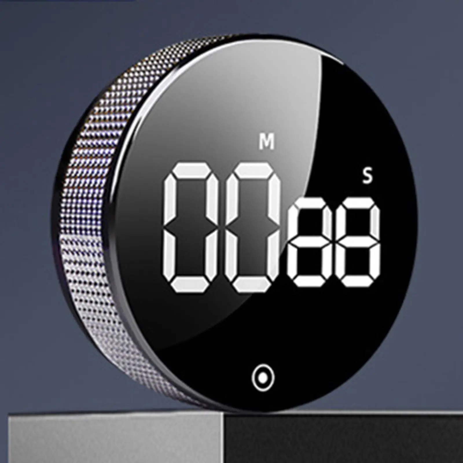 Round Digital Kitchen Timer Magnetic Attraction Volume Adjustable LED Display Silent Desktop Table Clock for Cooking