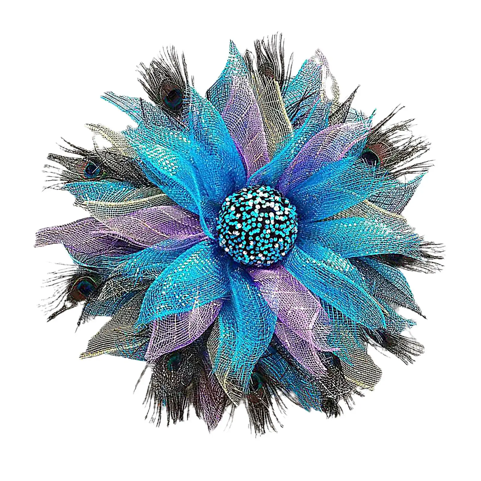 Peacock Feather Wreath Front Door Round Hanging Garland Wall Easter Holiday