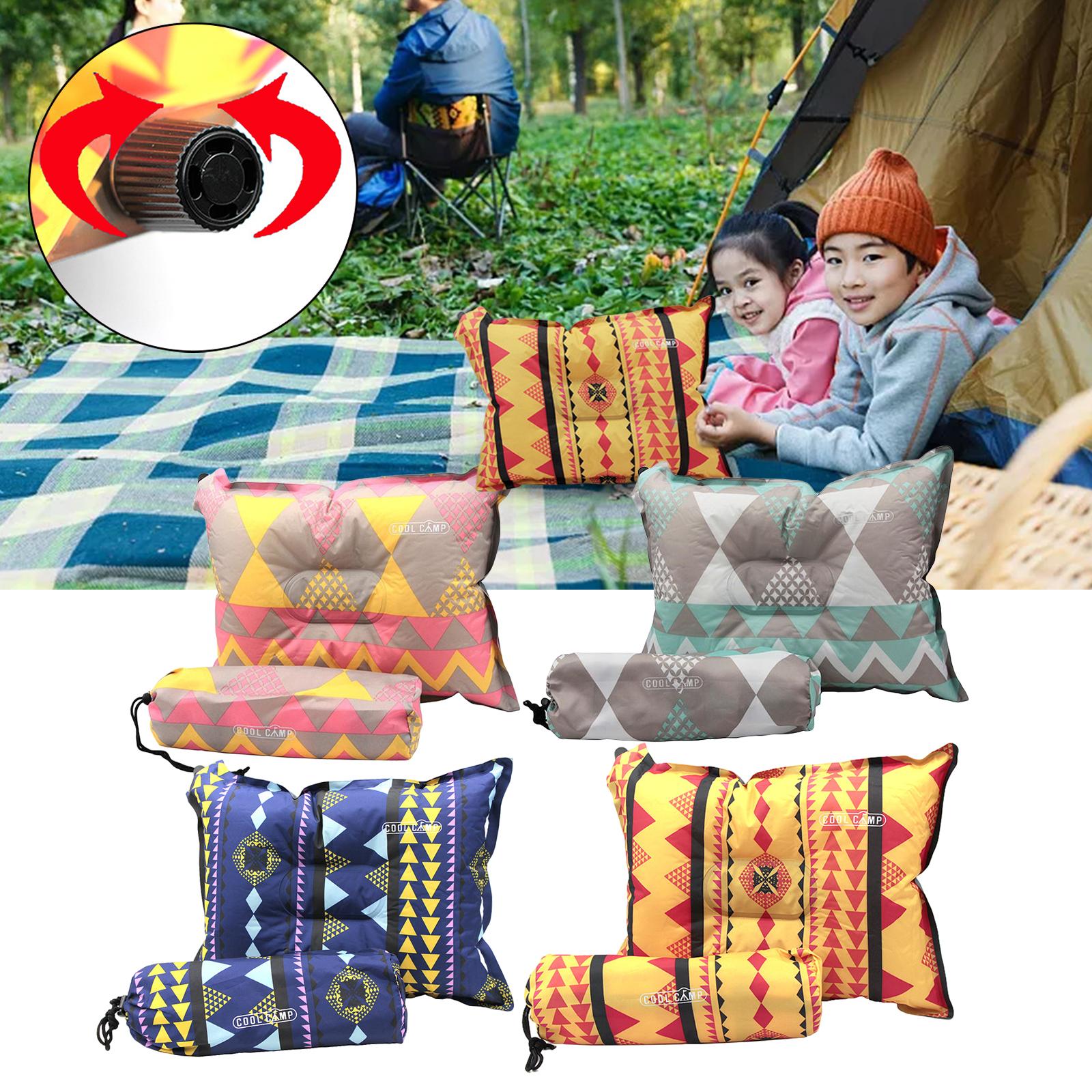 Colorful Inflating Travel Camping Pillow with Storage Bag Non Slip Stylish ,Easy to Inflate and Deflate