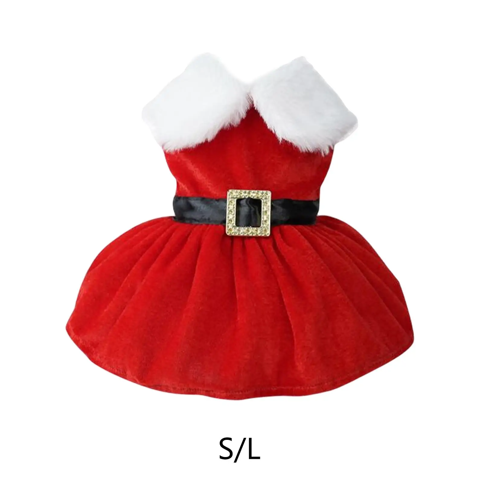 Pet Christmas Costume Clothes Dress up Skirt Flannel Party Outfit Holiday Christmas Dress Clothing Soft Comfortable Cosplay Coat