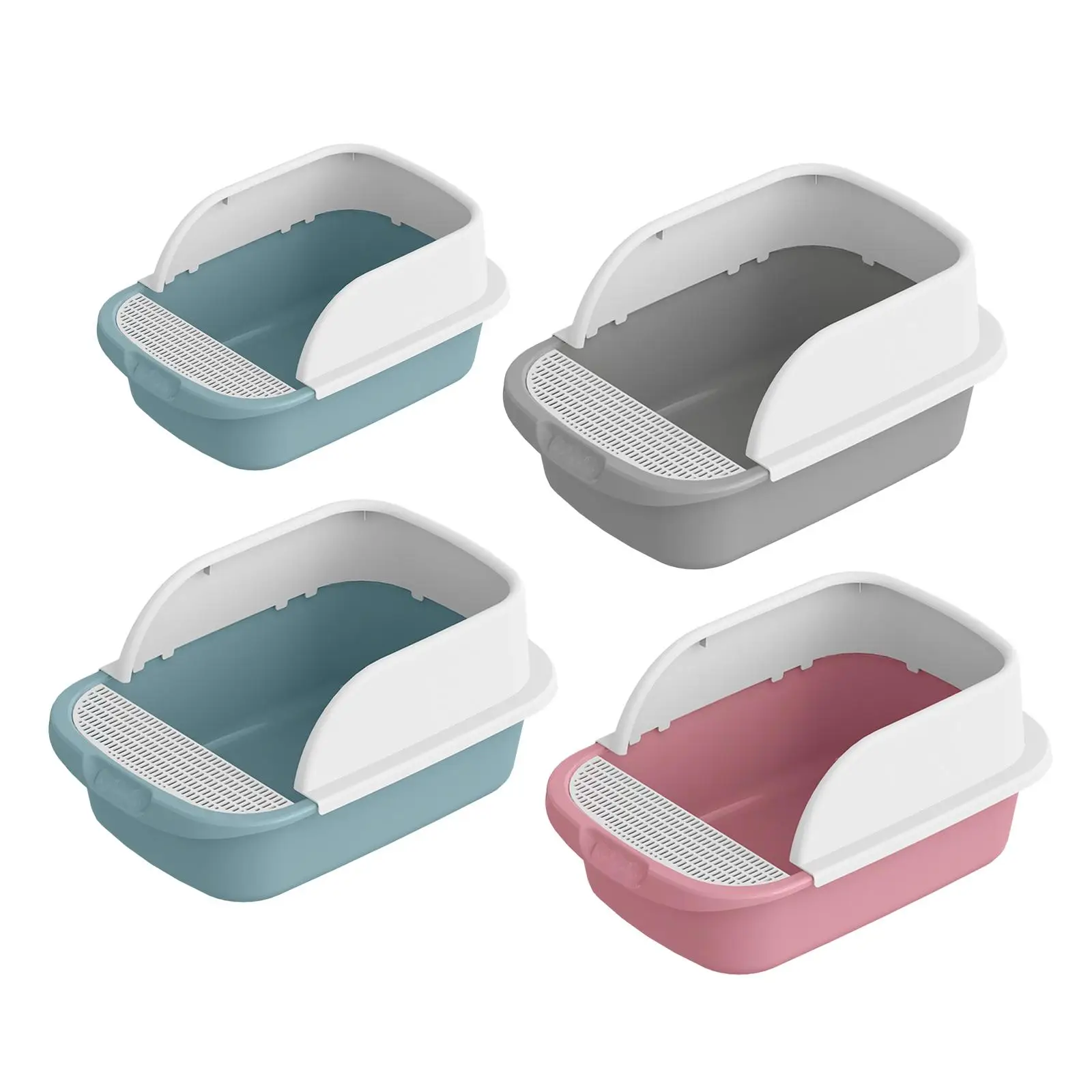 Pet Cat Litter Box Toilet Removable Semi Enclosed Large Space Durable Splashproof Sandbox Tray for Kitten Pet Supplies