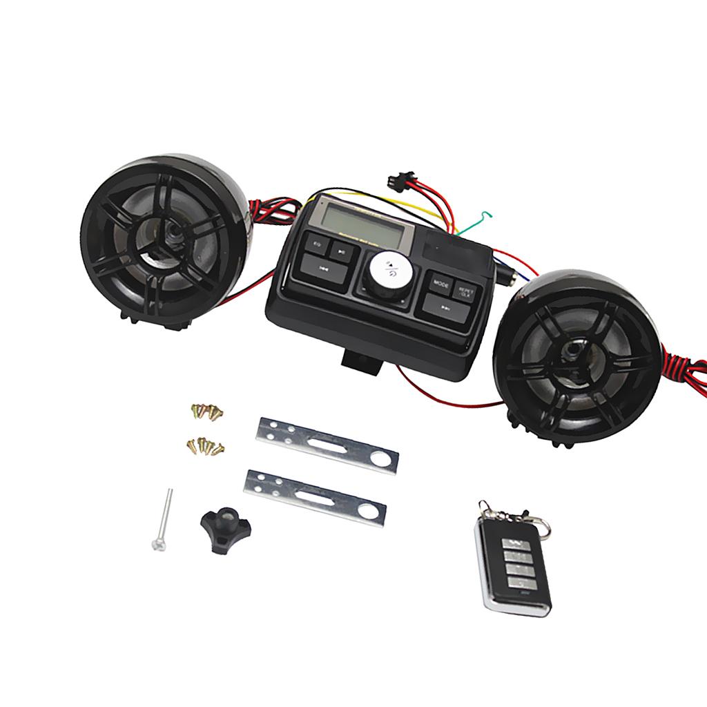 1 Set Waterproof Motorcycle UTV Electric Bike Handlebar Mount Audio FM Radio Stereo Remote Kit