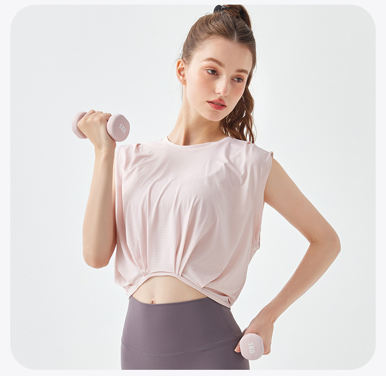 Leichtes Sport-Tanktop für Damen – atmungsaktives, ärmelloses Yoga-Workout-T-Shirt für Fitness – Detail 14