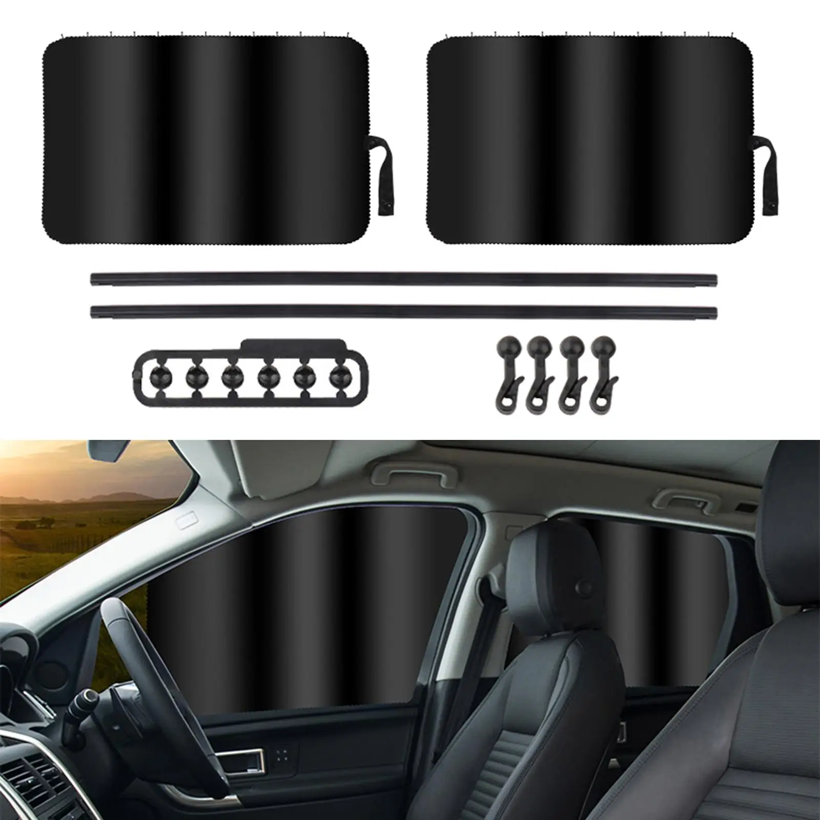 Universal Window Sunshades Cutains Slidable Curtain Automobile Shading Curtain Retractable Car Window Curtain for Dating