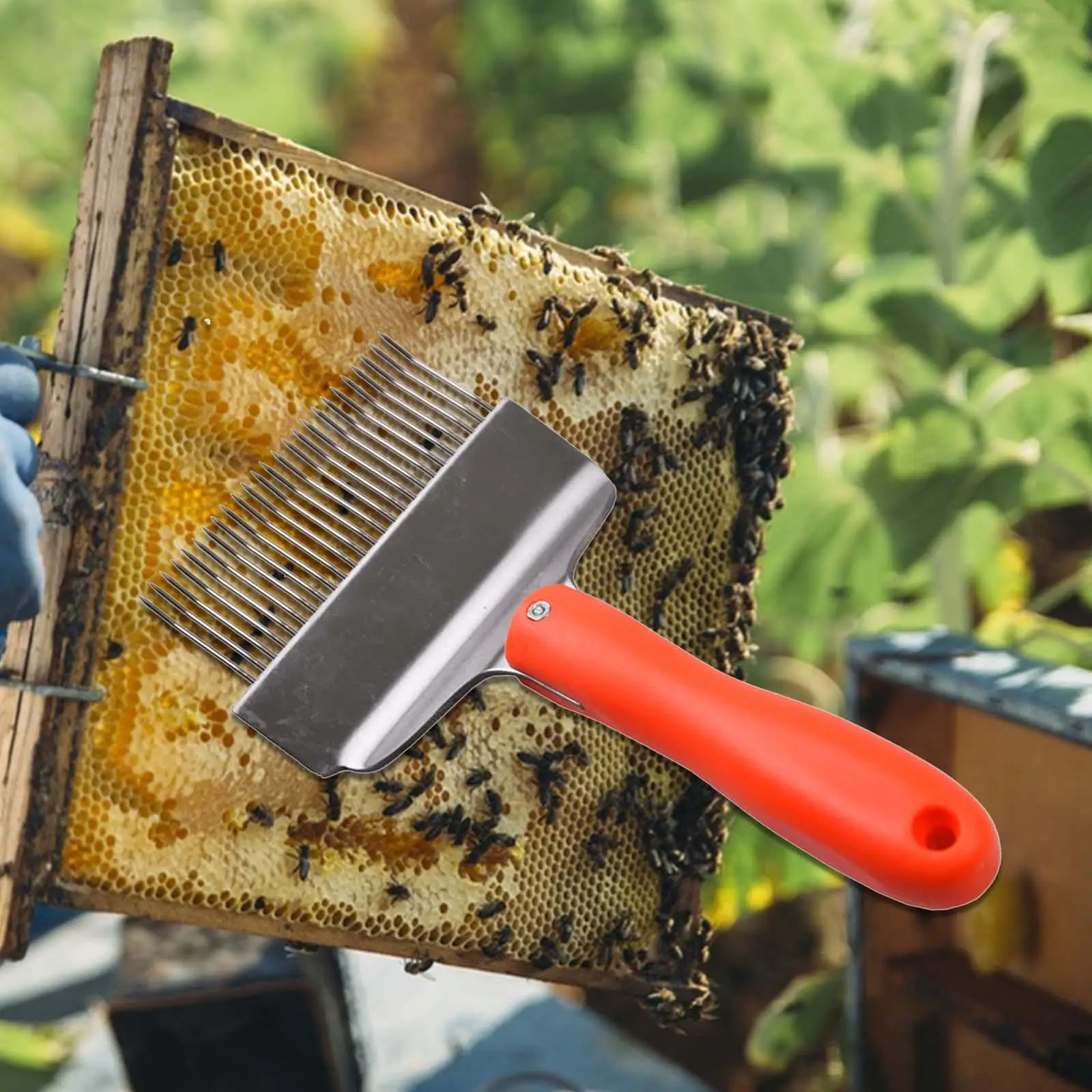 Stainless Steel Tine Beekeeping Honey Beekeeping Extractor Tool Bee Keeping Uncapping Fork 25 Pin for Beekeeping Accessories