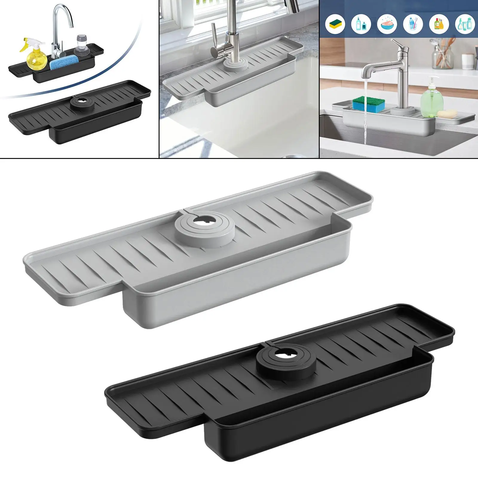 Drying Mat Silicone Kitchen Faucet Mat Silicone Faucet Water Catcher Mat for