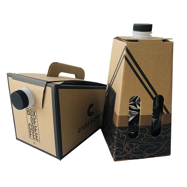 Bag in Box Beverage Carry Cardboard 3L 96oz Brown
