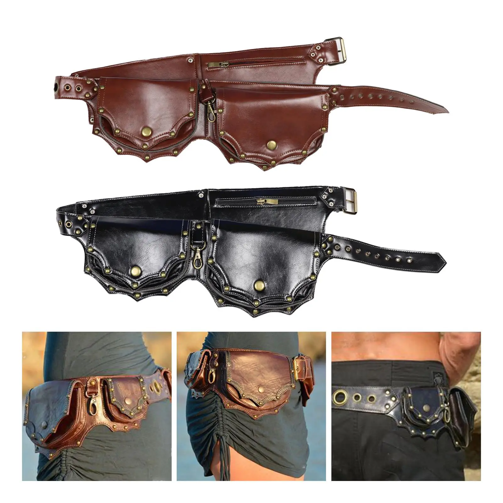 Waist Pack Vintage Style Adjustable Strap Belt Bag Lightweight Handbag Cross Body for Fishing Camping Sports Backpacking Hiking