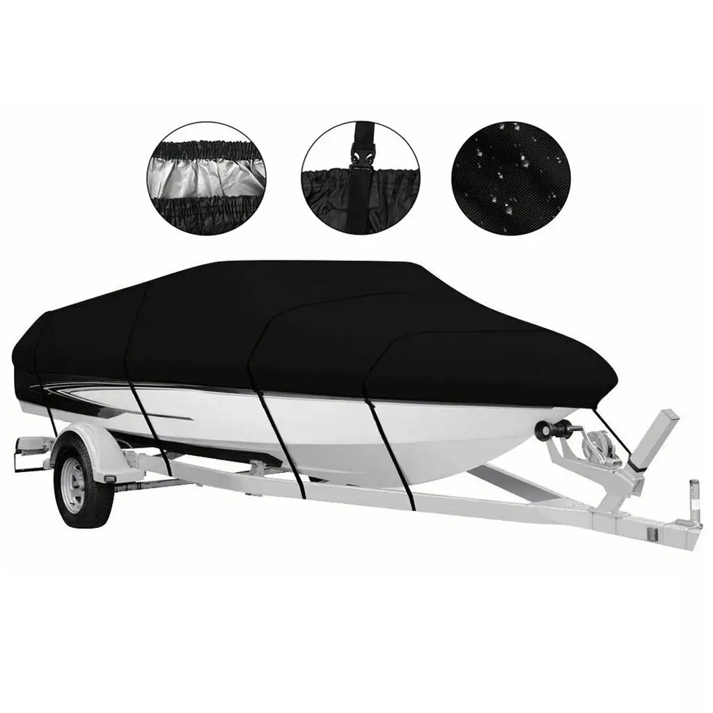 Heavy Duty 210D Boat Cover Sun Rain UV Protection Fishing Boat Ship Covers