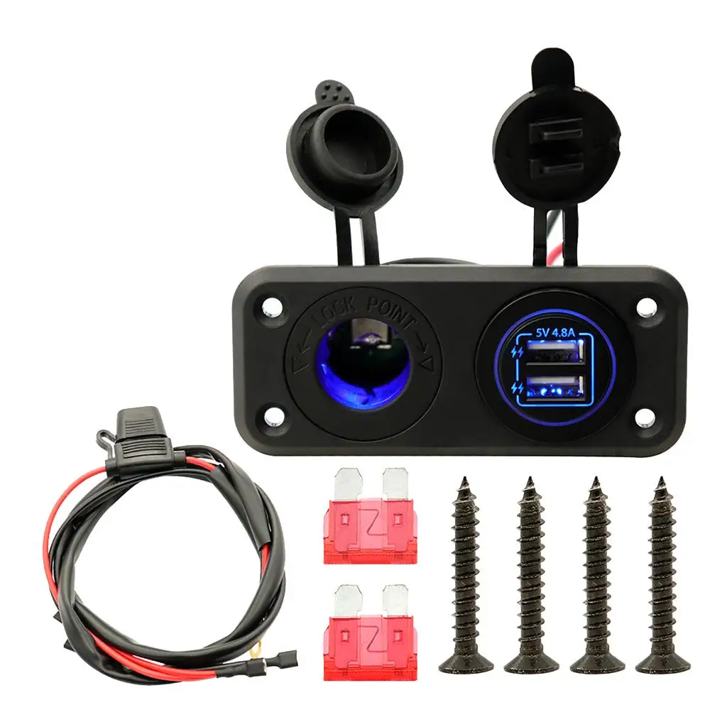   Dual Panel Waterproof Power Socket Adapter for ATV, R