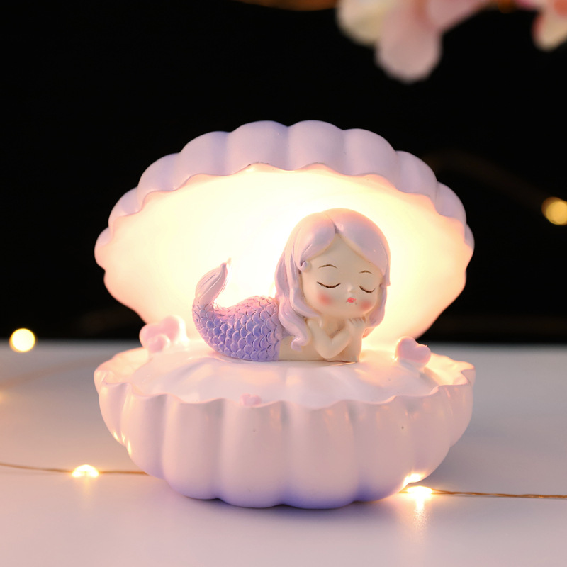 Bubble Mermaid Shell Night Lights Star Lights Living Room Crafts Decor