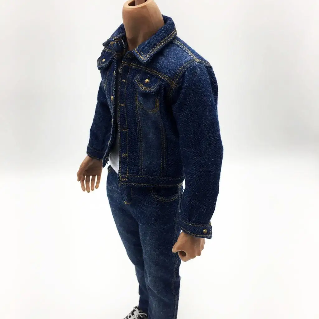 1/6  Jeans Overcoat for 12inch Mens Action Figure DML BBI DID HT Model