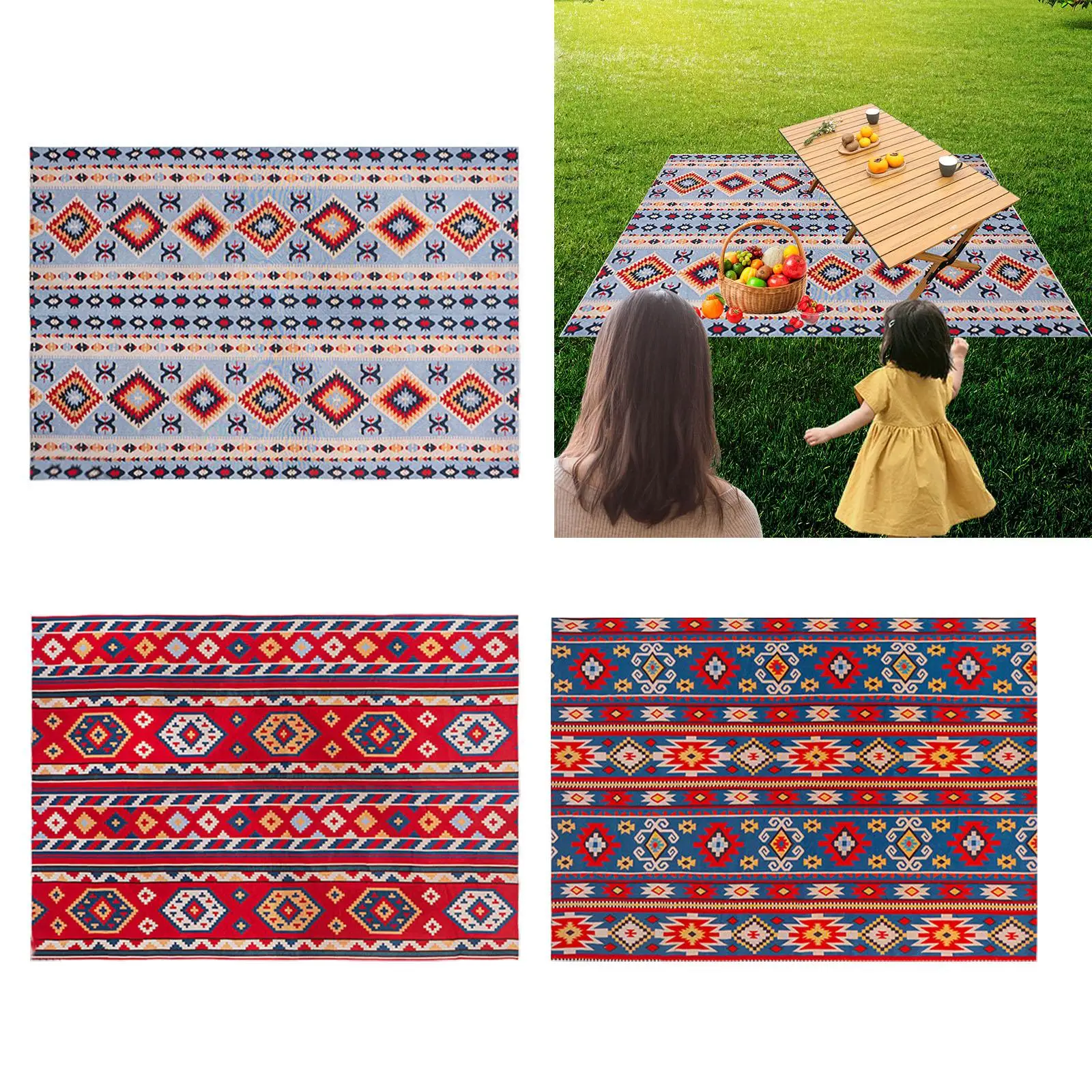 Large Picnic Outdoor Blanket Family Mat Portable Foldable Protective Blanket Mat for Beach Camping Lawn Hiking