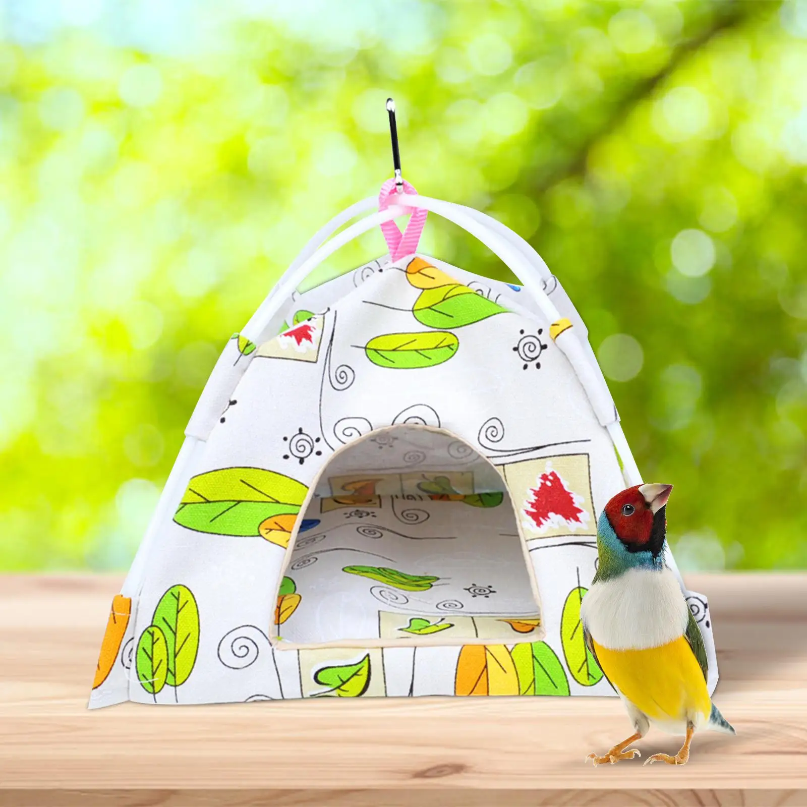 Canvas Bird Nest Parrot House Hut Playing with Hook Bed Hanging Tent Hammock Cage for Parakeet Cockatiel Ferret Budgie Lovebird
