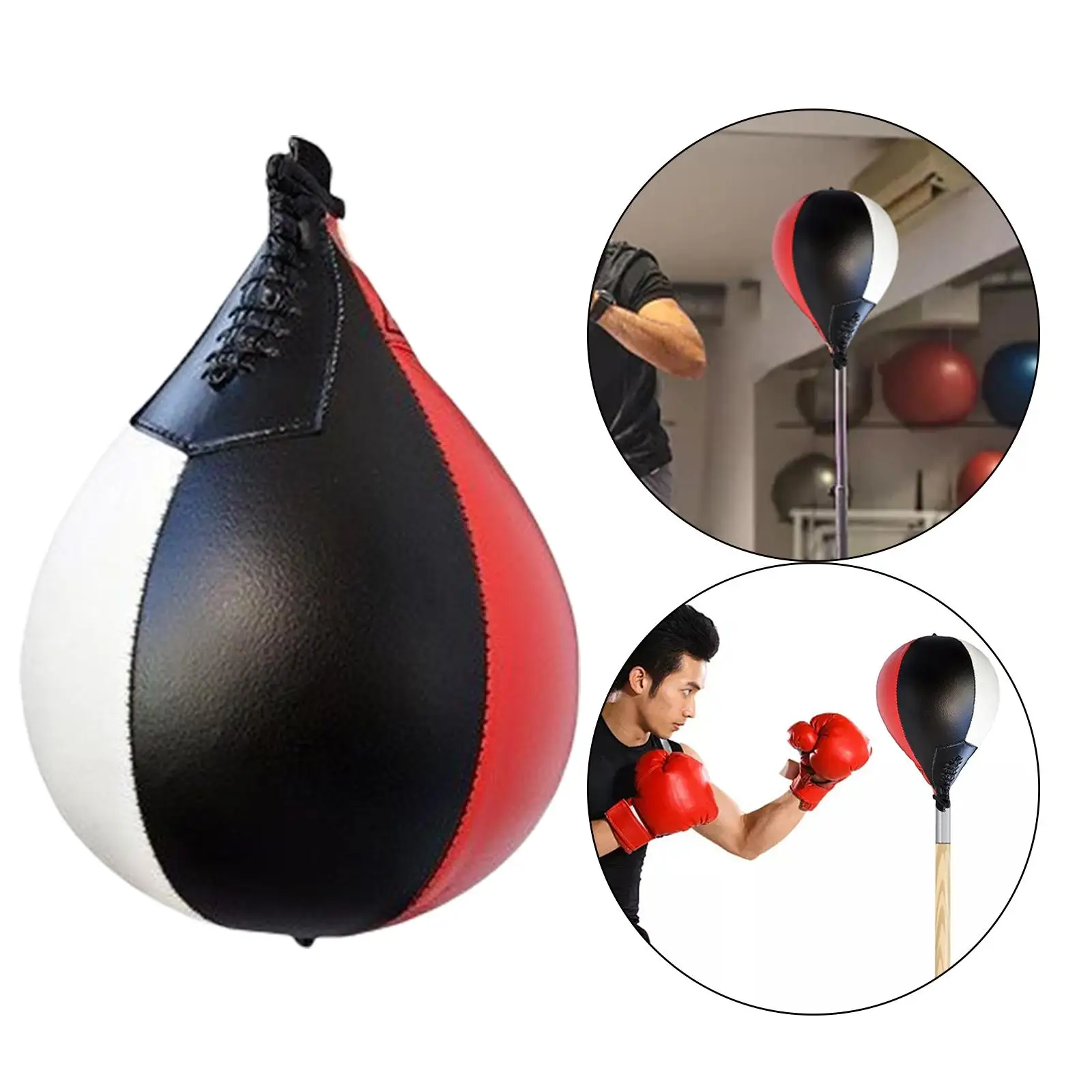 PU Leather Boxing Ball Punch Bag Pear-Shaped Sparring Hanging Inflatable