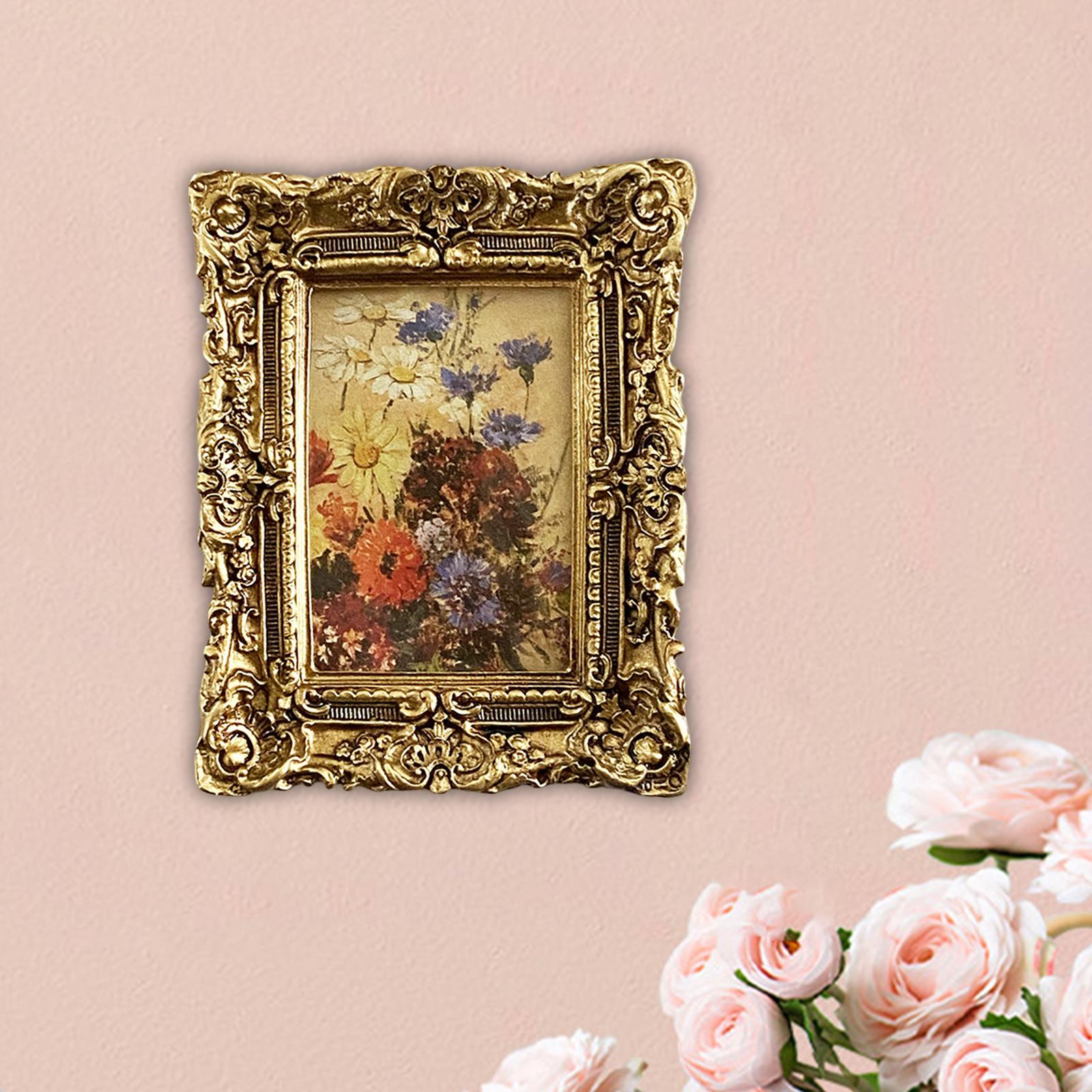 Small Photo Frame Desktop Picture Frame Retro Style Tabletop Display Holder Ornament for Gallery Wedding Hallway Bedroom Decor