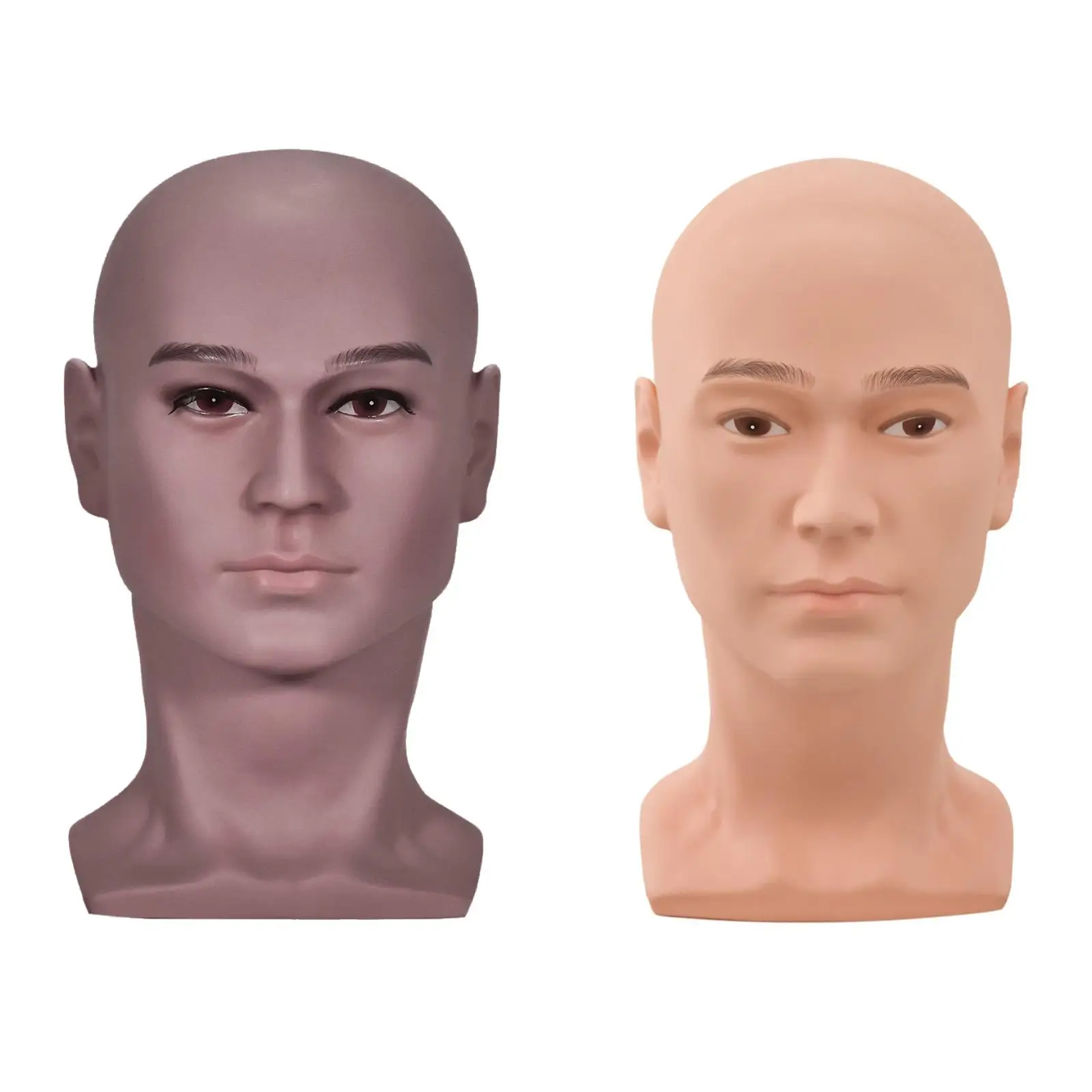 PVC Mannequin Head Cosmetology Male Training Head Model Wigs Display Multi Use Surface Smooth and Clean for Salon Students