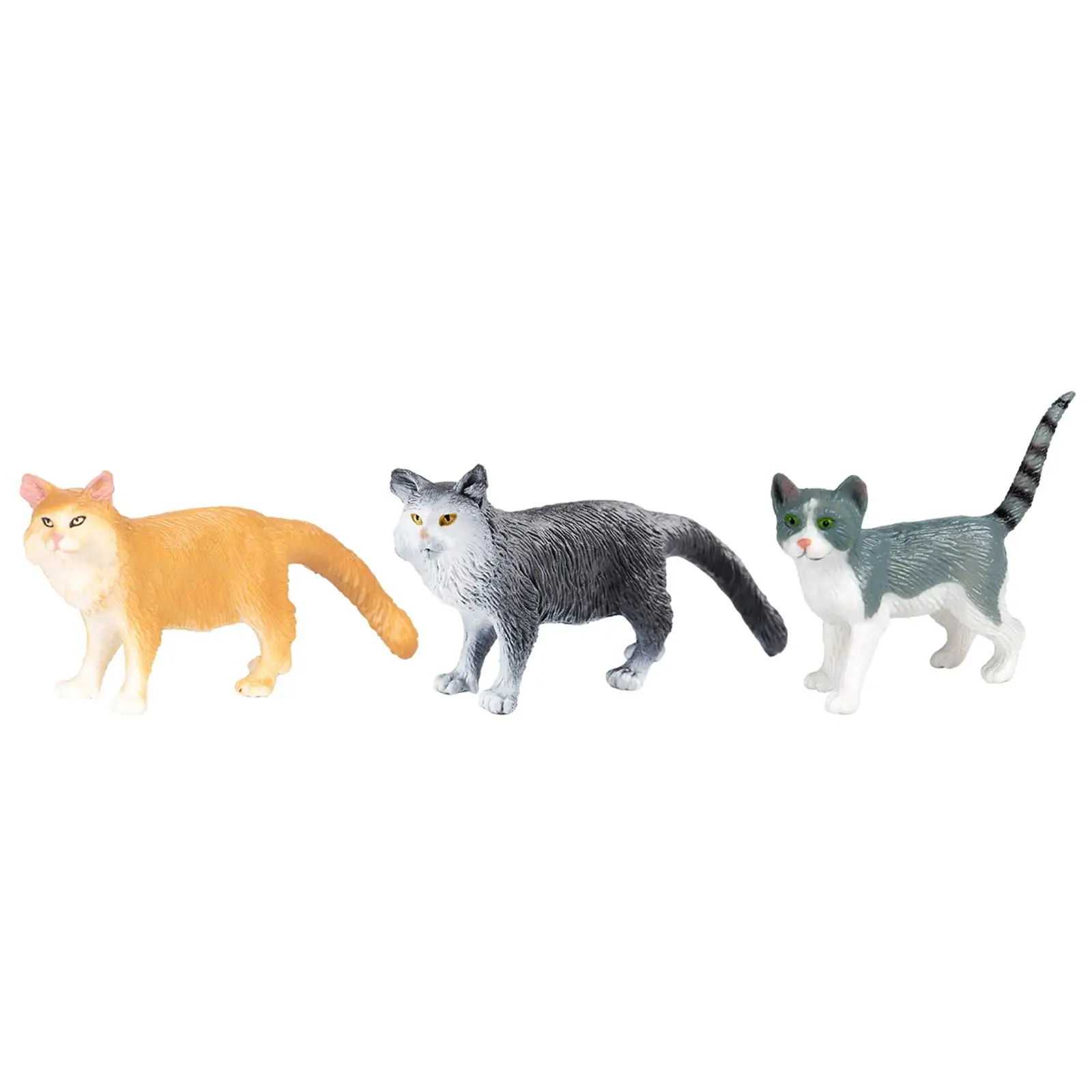 Simulation Animals Figures Educational Toys Small Cat Figures Toy Cat Figurines for Home Decor Cake Topper Party Favor