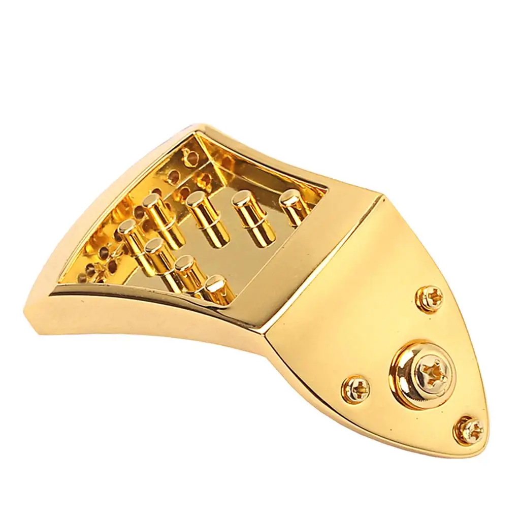 Tooyful Zinc Alloy Triangle 8 Strings Guitar Mandolin Tailpiece w/Screws Strap Buttons Parts