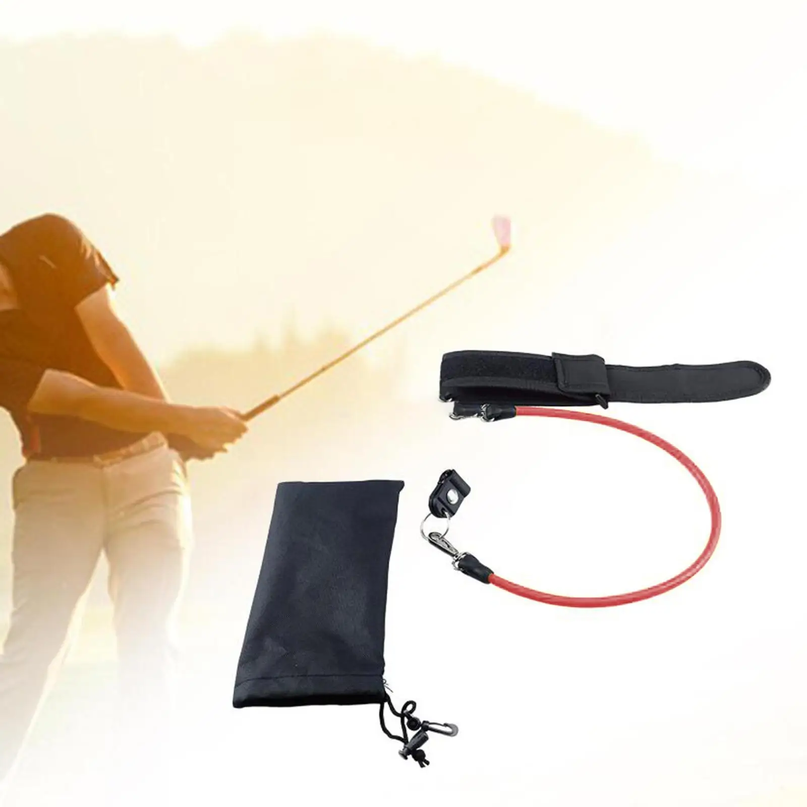Golf Swing Release Trainer and Arm Band Portable with Storage Bag Correction Tool Set for Swing Strength Teaching Men Women