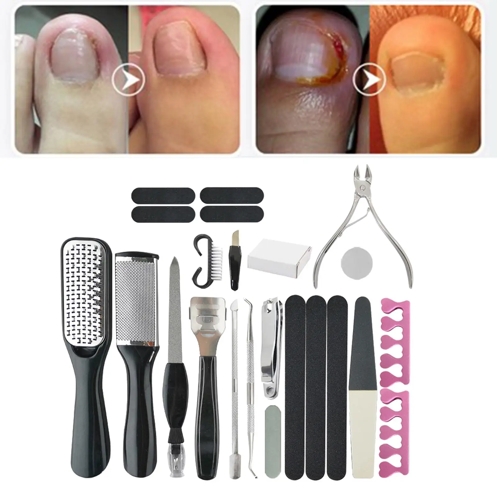 23 in 1 Manicure Foot Pedicure Kit at Salon Home Foot  File Set