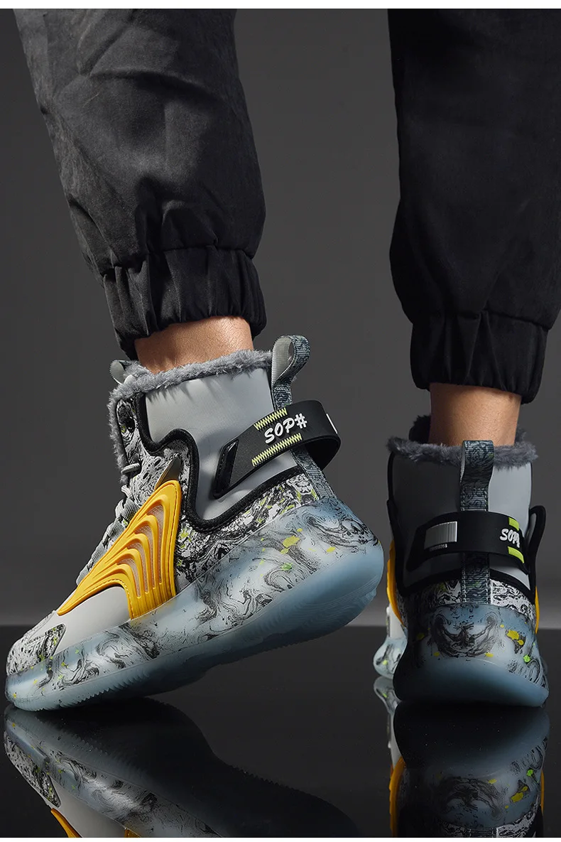Winter Men Shoes with Plush Thick Insulation Outdoor Snow Boots Fashion Trend Soft Soles Sports Leisure Shoes Durable 2024