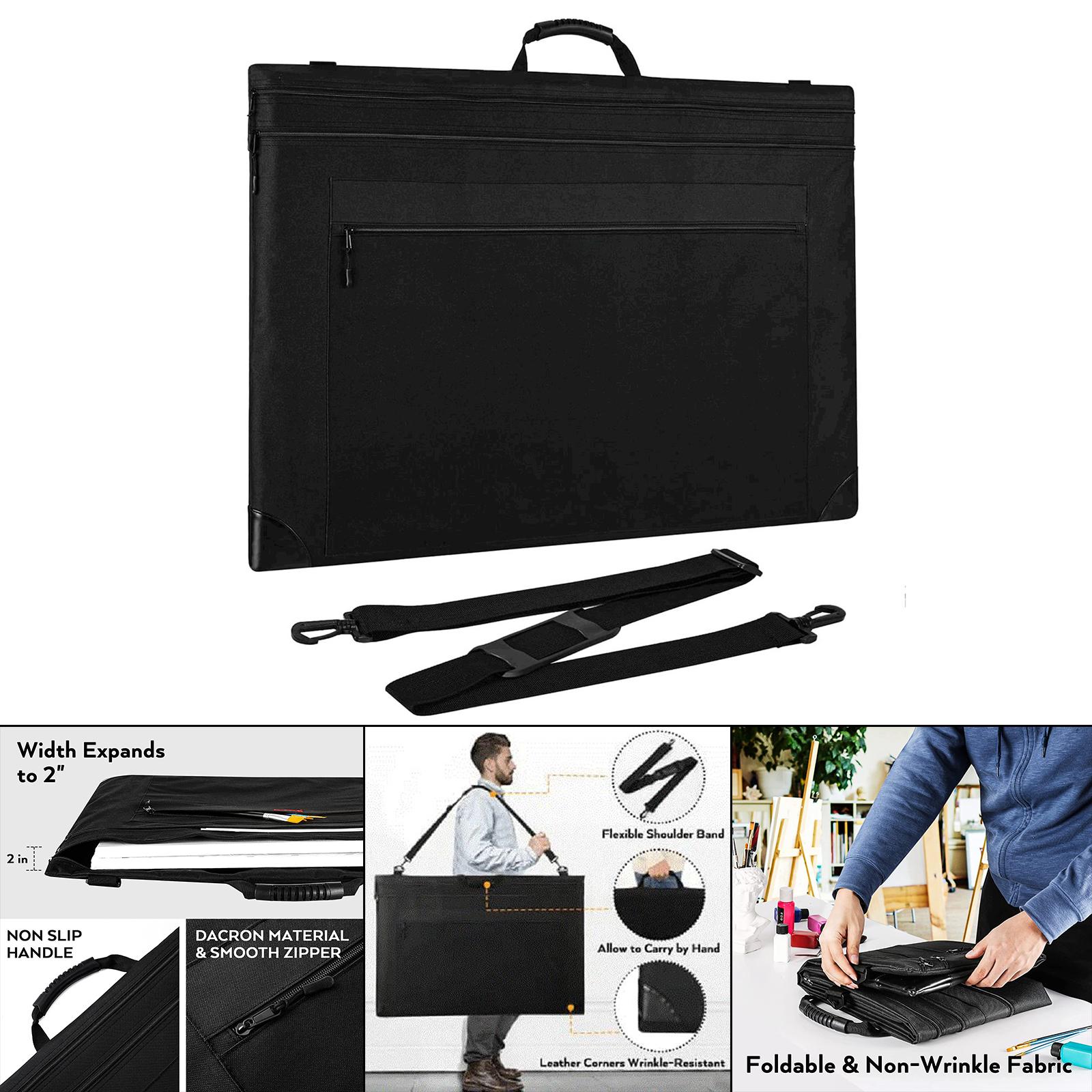 Light Weight Art Portfolio Bag Polyester Folder Bag with Strap Sketch Bag Waterproof Carrying Bag for Art Work Artist Painting