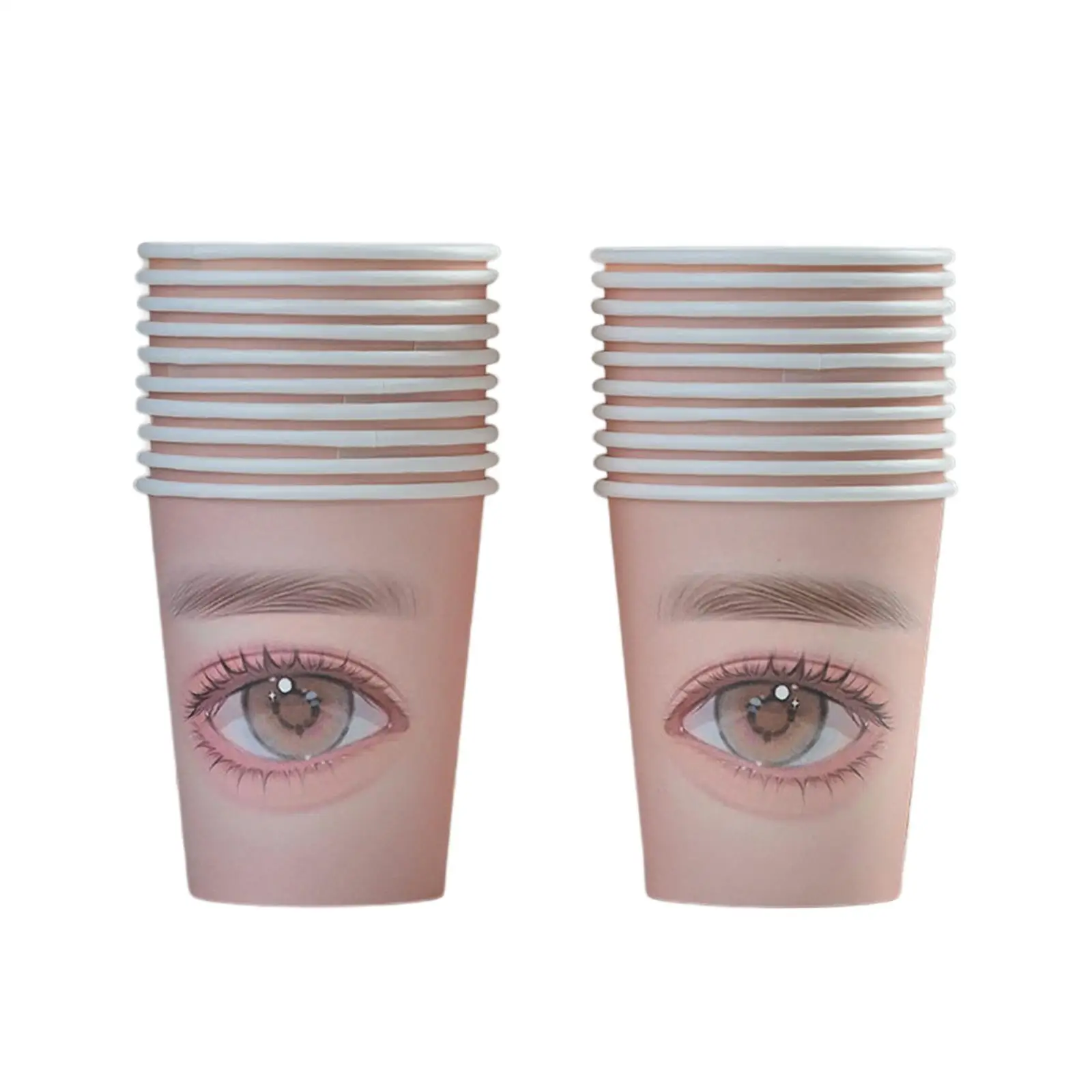 20 Pieces Eyelash Practice Paper Cup Exercises Upgraded Cosmetology Multifunction Makeup for Starters Teaching Aid Training Tool