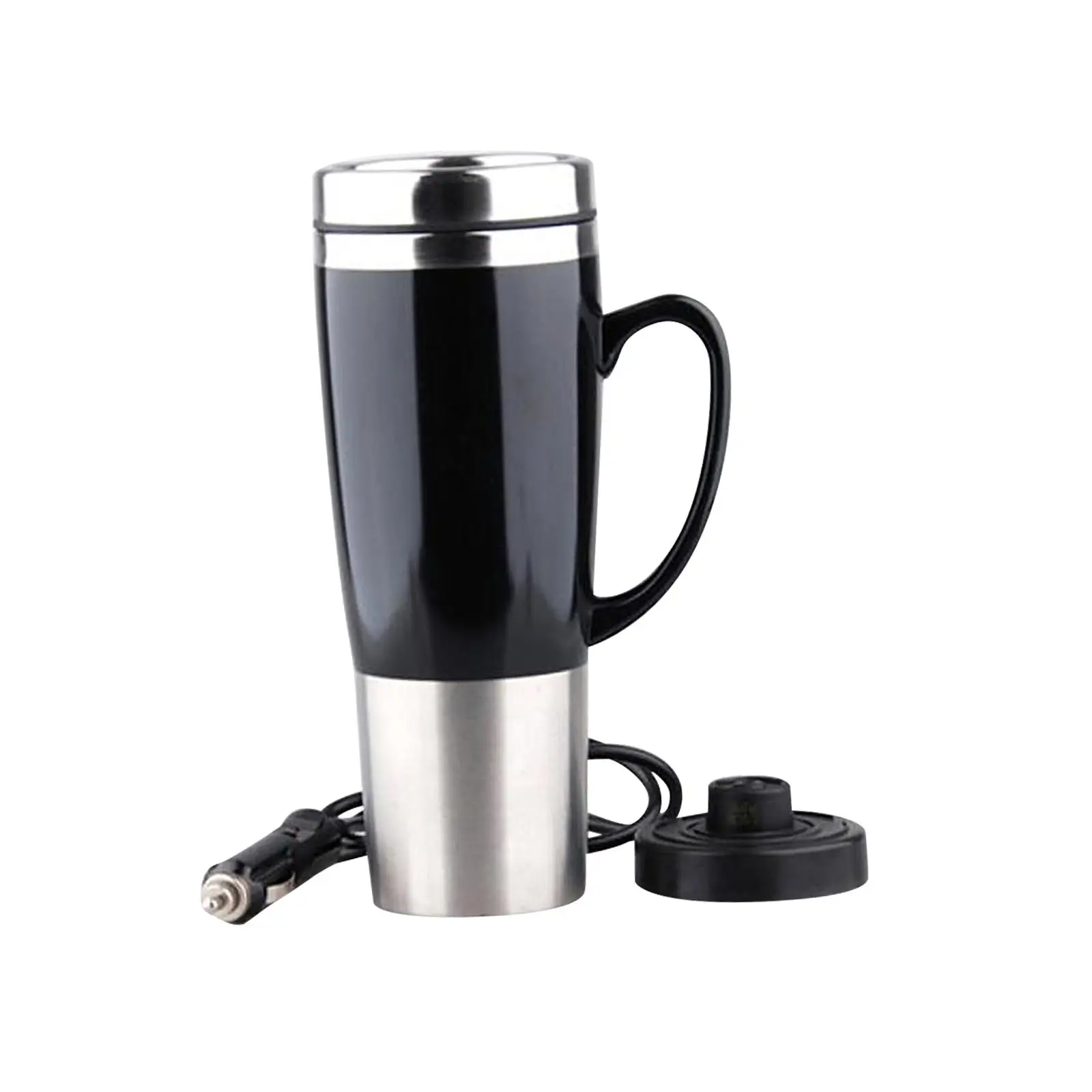 Hot Water Heater Mug for Car Automobile Electric Heating Kettle Stainless Steel Mug Quick Boiling 12V Electric Heated Travel Mug