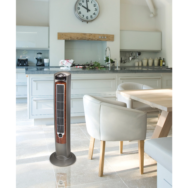 42 Wind Curve Tower Fan with Ionizer and Remote, 2554, Gray/Woodgrain Neck  Fan Rechargeable - AliExpress