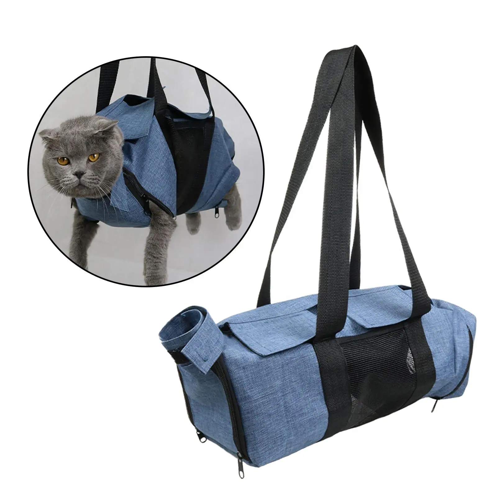 Cat Grooming Restraint Bag Hammock Trimming Nail Clip Holder Bag for Bathing