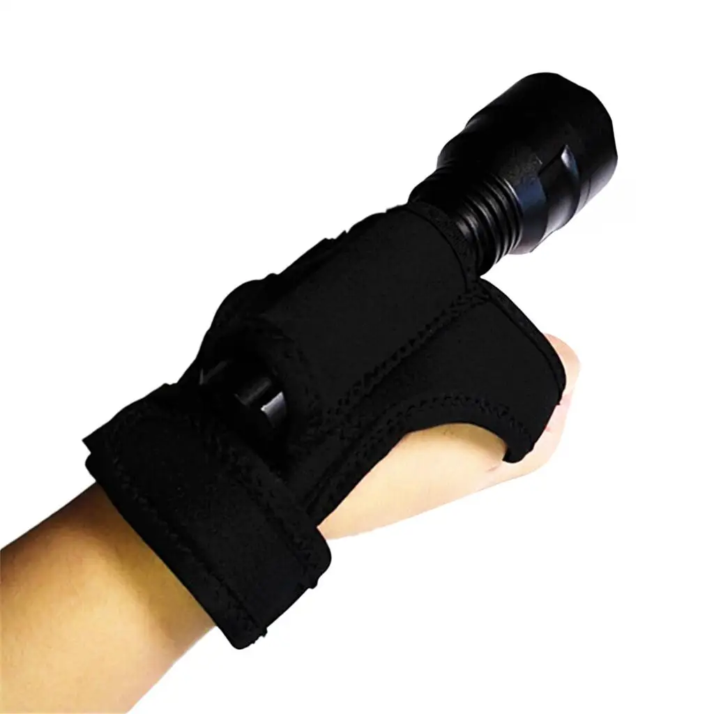 2x Flashlight Holder Outdoor Diving Torch Soft Hand / Arm Bracket Black